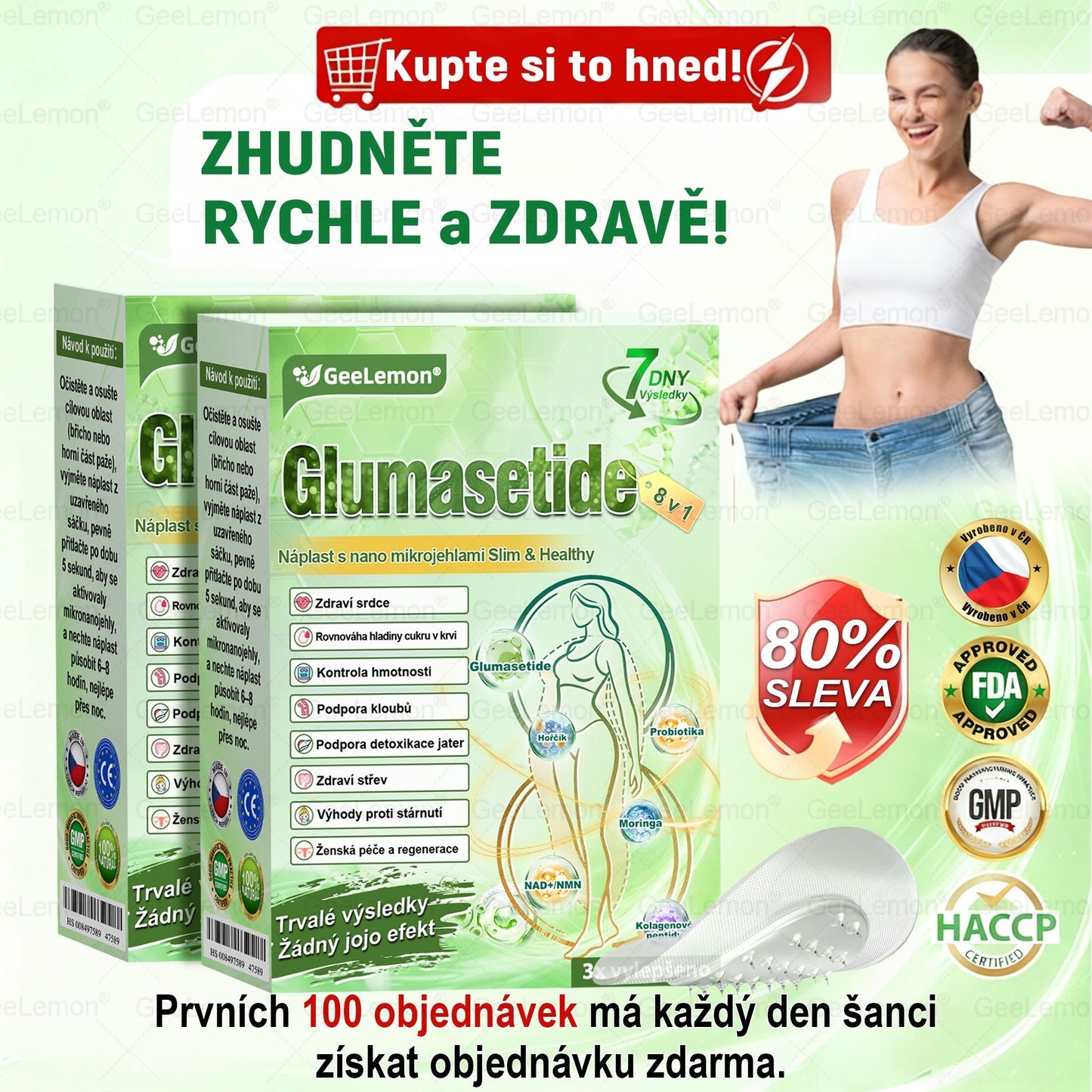 𝐆𝐞𝑒𝑙𝑒𝐦𝐨𝐧®🤞 Glum𝐚𝐬𝐞tide 8 v 1 – Zeštíhlující nano mikrojihlový náplast 🇨🇿 Jen 1× denně ✅ Viditelné změny za 7 dní – na obezitu, kardiovaskulární zdraví, diabetes a kloubní problémy