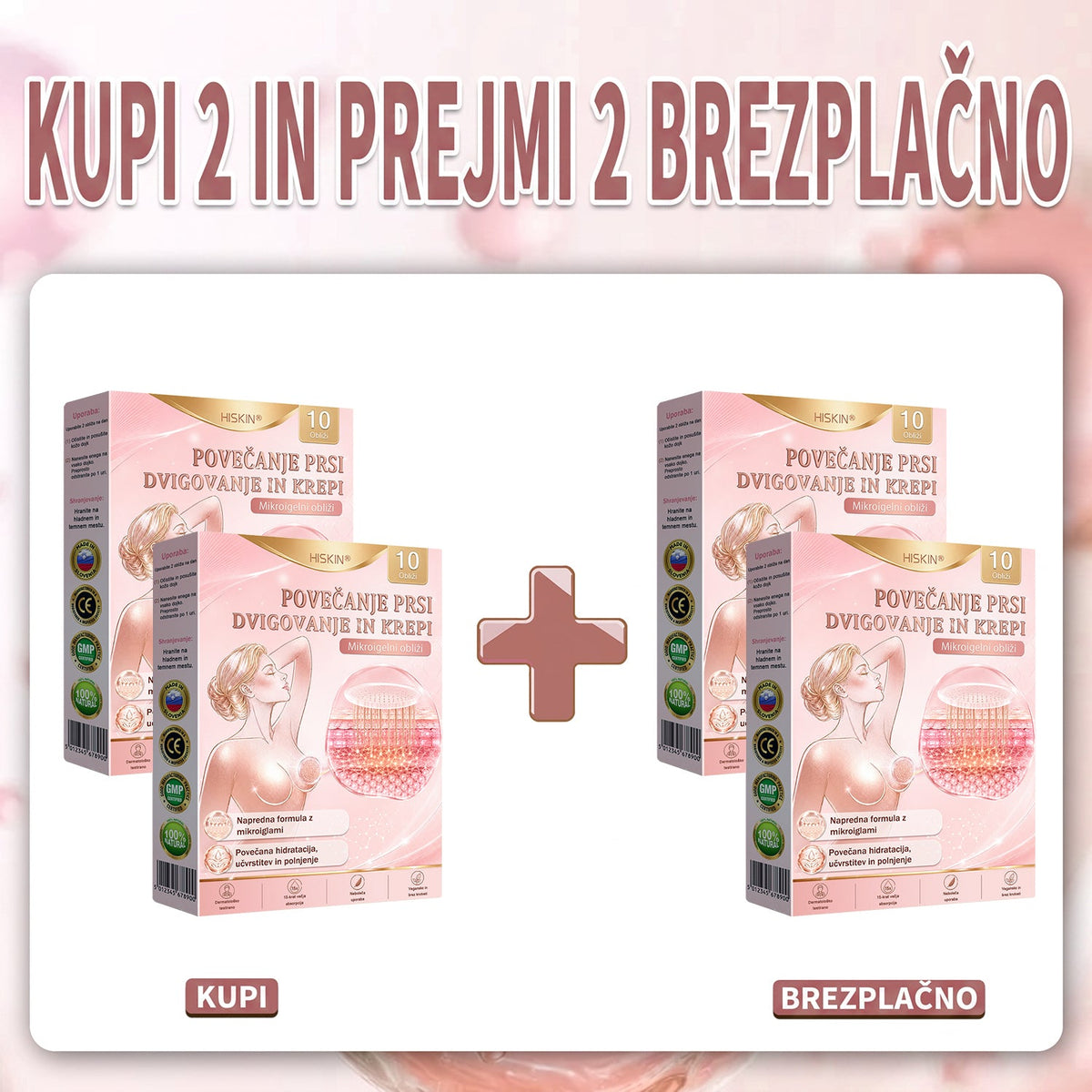 🐚HISKIN® MIKROIGLIČNI OBLIŽI ZA POVEČANJE, PRIVZDIG IN UČVRSTITEV PRSI