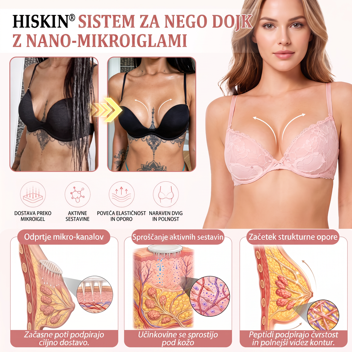 🐚HISKIN® MIKROIGLIČNI OBLIŽI ZA POVEČANJE, PRIVZDIG IN UČVRSTITEV PRSI
